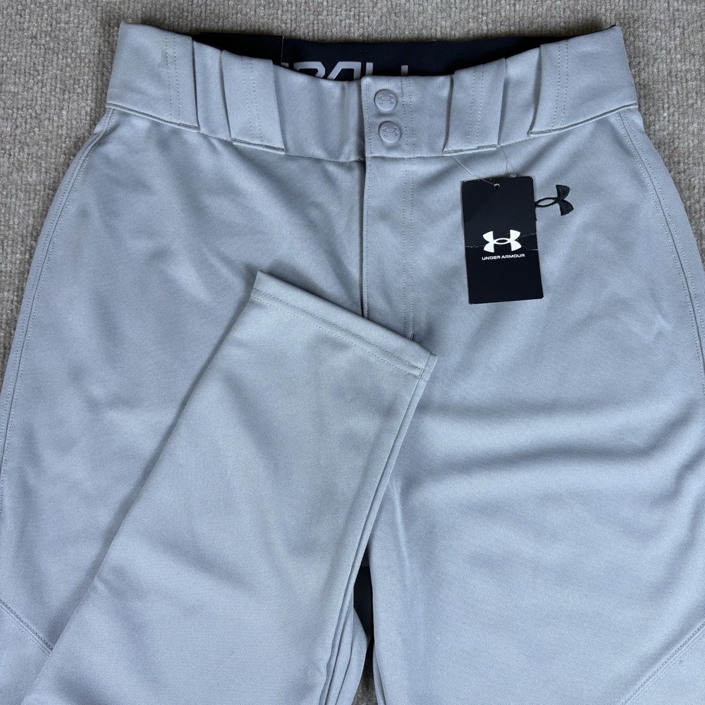 NWT Under Armour Mens Baseball Pants Gray Tapered Fit Medium Stain Release